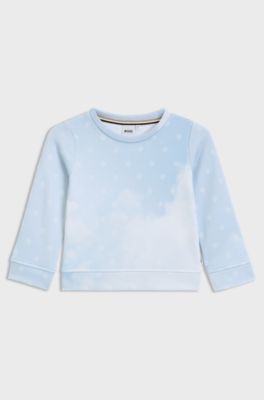 Kids-Sweatshirt aus Fleece mit Wolken und Double-B-Monogrammen, Hellblau