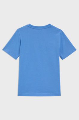 Kids' T-shirt in cotton with logo print, Blue