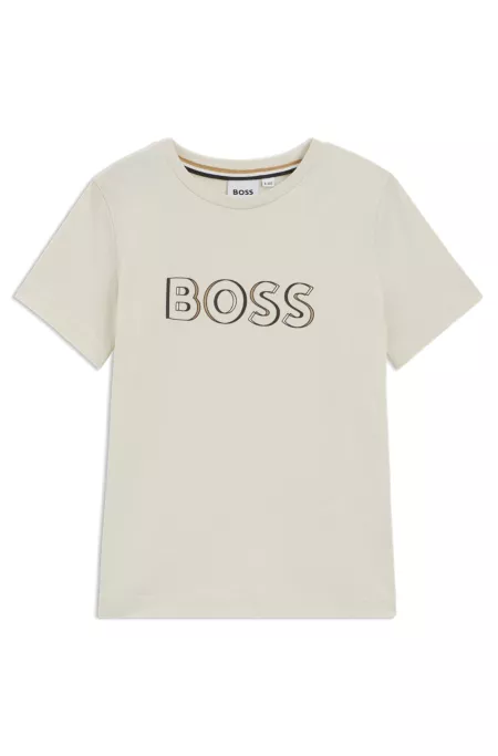 Slim-Fit Kids-T-Shirt aus Baumwolle mit Logo-Print