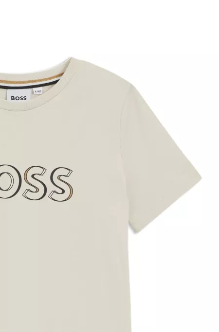 Slim-Fit Kids-T-Shirt aus Baumwolle mit Logo-Print