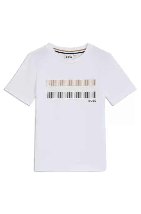 Slim-Fit Kids-T-Shirt aus Baumwolle mit Signature-Streifen-Print