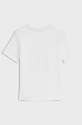 Kids' T-shirt in cotton with monogram artwork, White