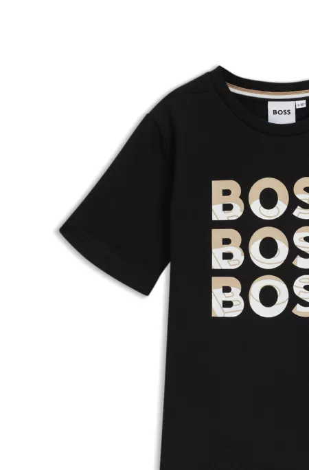 Camiseta de algodón para niños con logos con efecto degradado