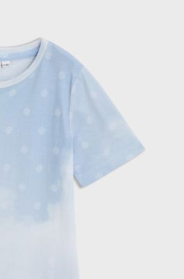 Kids-T-Shirt mit Double-B-Monogrammen und Wolken-Print, Hellblau