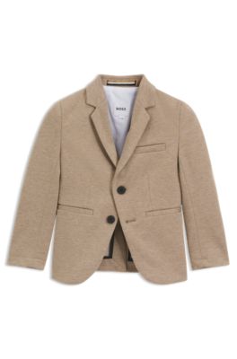 Kids' suit jacket in stretch fabric, Beige