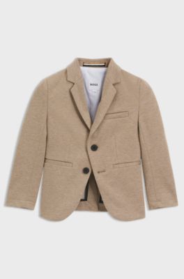 Kids' suit jacket in stretch fabric, Beige