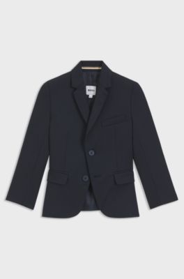 Giacca elegante per bambini in misto lana elasticizzata, Blu scuro