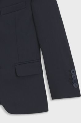 Kids' suit jacket in a stretch-wool blend, Dark Blue