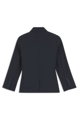 Kids' suit jacket in a stretch-wool blend, Dark Blue