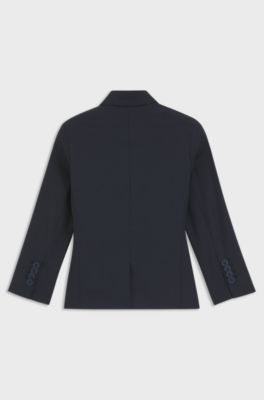 Giacca elegante per bambini in misto lana elasticizzata, Blu scuro