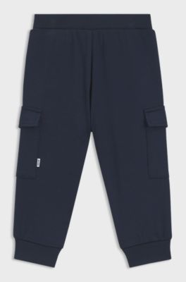 Cargobroek voor kinderen van stretchpiqu&eacute;, Donkerblauw