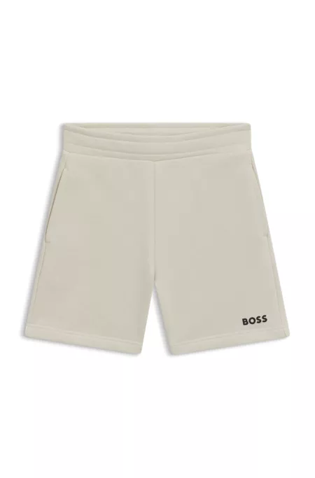 Short en polaire de coton mélangé à logo imprimé pour enfant