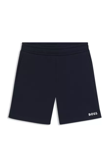 Short en polaire de coton mélangé à logo imprimé pour enfant