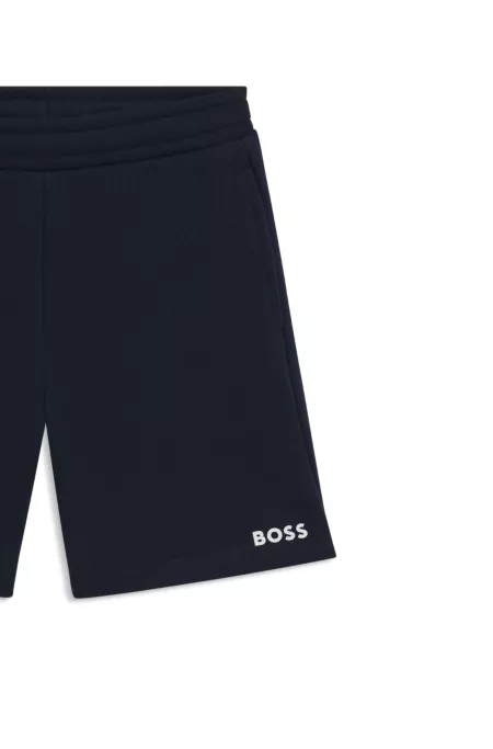 Short en polaire de coton mélangé à logo imprimé pour enfant