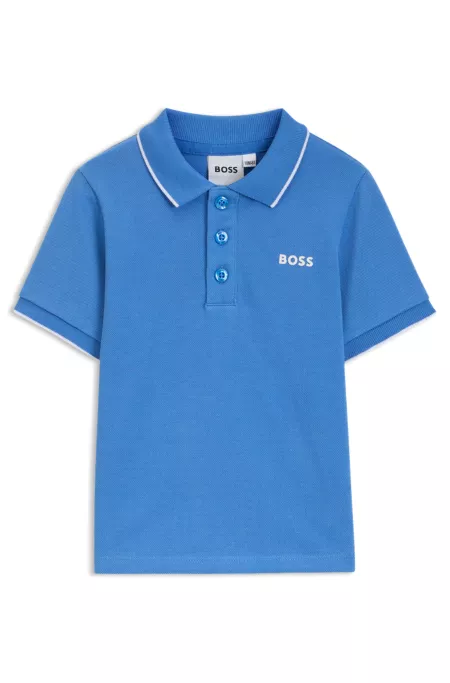 Polo en piqué de coton à logo imprimé pour enfant