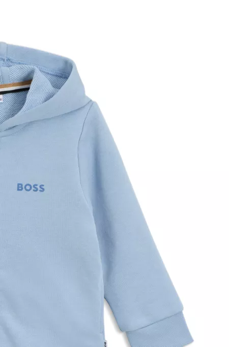 Sweat à capuche zippé en coton mélangé avec logo imprimé pour enfant