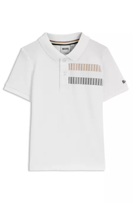 Polo en coton stretch avec rayures emblématiques pour enfant