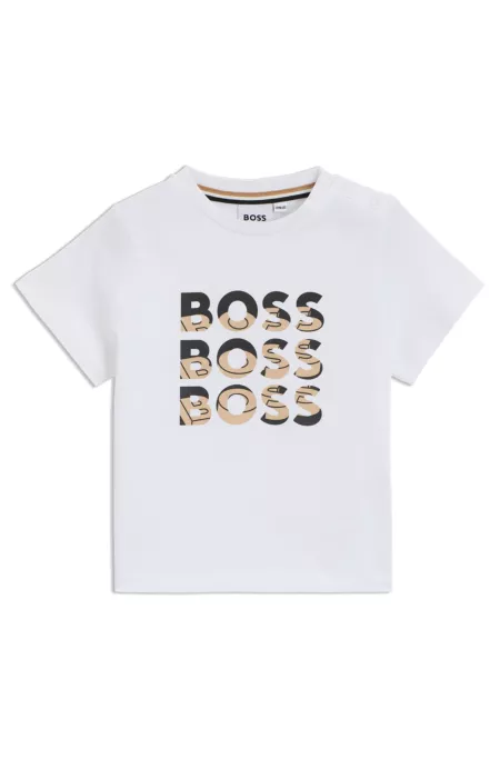 Camiseta de algodón para niños con logos con efecto degradado