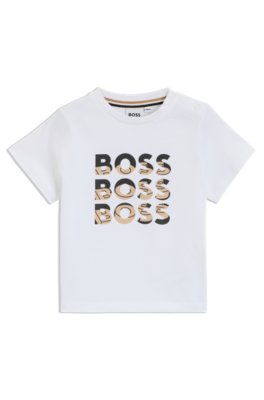 T-shirt en coton avec triple logo effet dégradé pour enfant