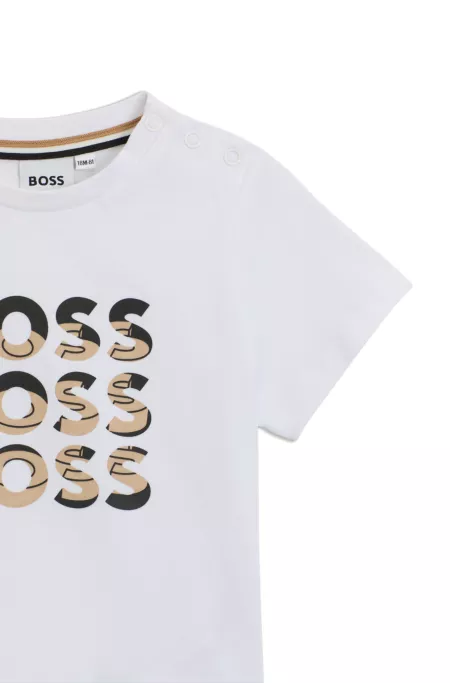 Camiseta de algodón para niños con logos con efecto degradado