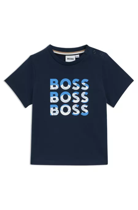 Camiseta de algodón para niños con logos con efecto degradado