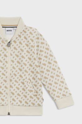 Kids' tracksuit with all-over monogram pattern, Light Beige