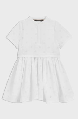 Kids' two-in-one dress with Double B monograms, White