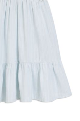 Kids' cotton-blend sleeveless dress with broderie anglaise, Light Blue