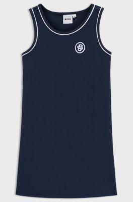 Robe sans manches &agrave; monogramme Double&nbsp;B pour enfant, Bleu fonc&eacute;