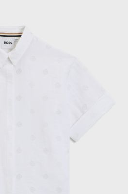Camisa de manga corta para ni&ntilde;os con monogramas Double&nbsp;B, Blanco