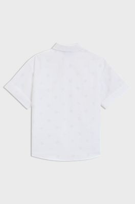 Kids' short-sleeved shirt with Double B monograms, White