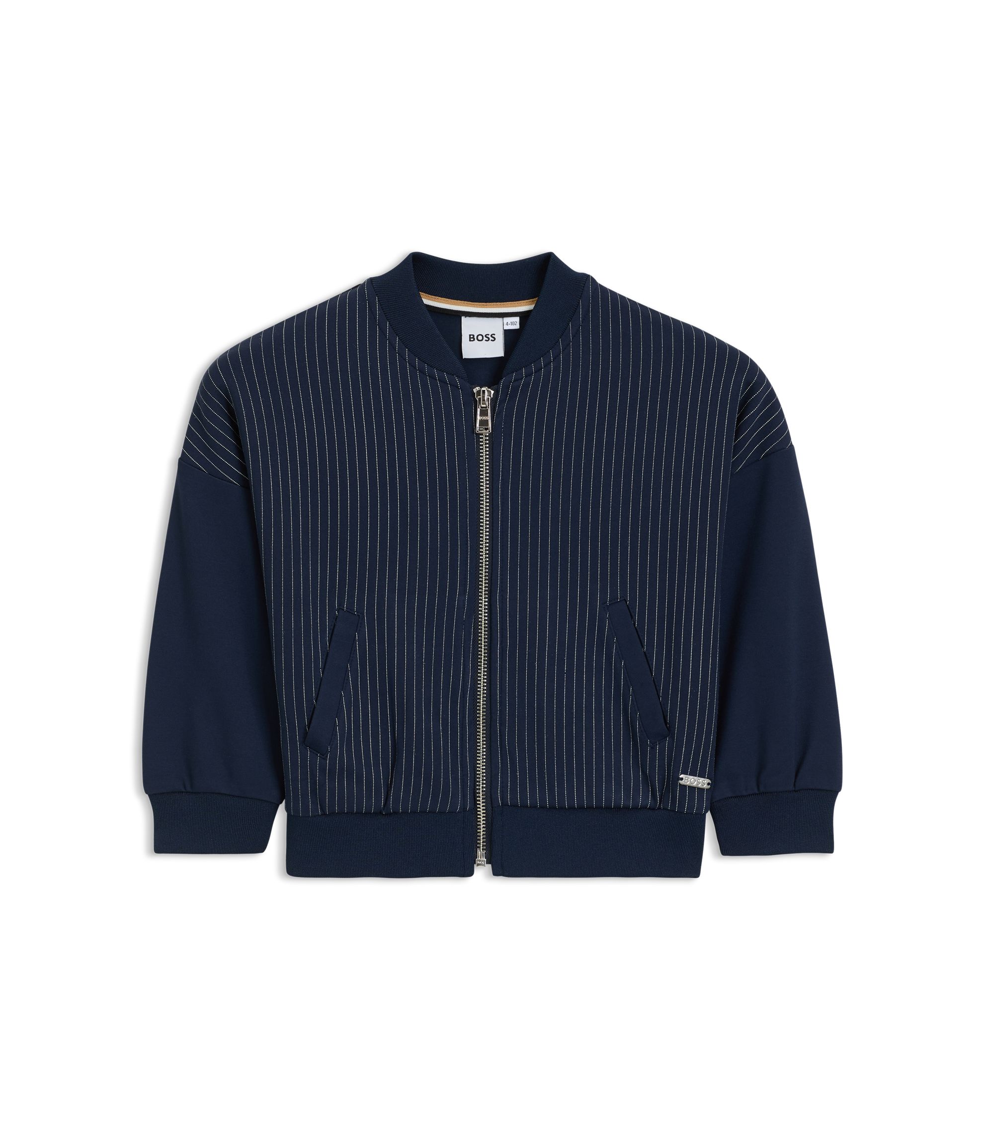 Cardigan Hugo Boss Garçon Bleu Marine Et Blanc - Taille 16 Ans, 100% Coton, Très Bon état