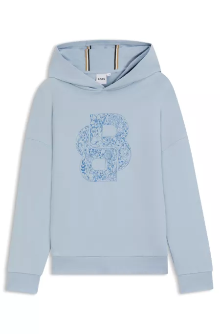 Sweat à capuche en coton stretch avec monogramme Double B pour enfant