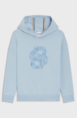 Kids' stretch-cotton hoodie with Double B monogram, Light Blue
