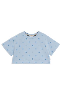 Kids' T-shirt in stretch cotton with Double B monograms, Light Blue