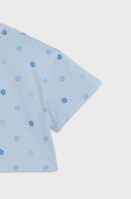 T-shirt en coton stretch &agrave; monogrammes Double&nbsp;B pour enfant, bleu clair