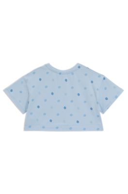 Kids' T-shirt in stretch cotton with Double B monograms, Light Blue