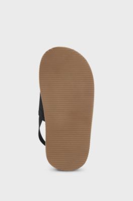 Kids' sandals with touch-closure logo strap, Black