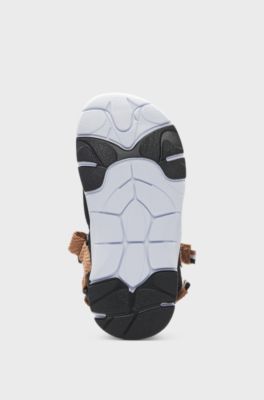 Sandales avec brides auto-adh&eacute;sives logot&eacute;es pour enfant, Noir