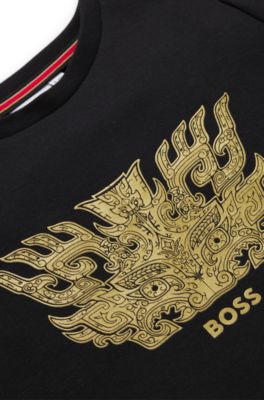 BOSS x Creation of the Gods T-shirt Taotie in cotone, Nero