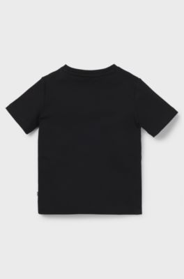 BOSS x Creation of the Gods katoenen T-shirt met Taotie-dessin, Zwart