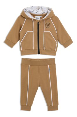 Survêtement en coton stretch à détails monogrammés pour bébé