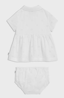 Kl&auml;nning och mamelucker f&ouml;r baby, med presentf&ouml;rpackning, Vit
