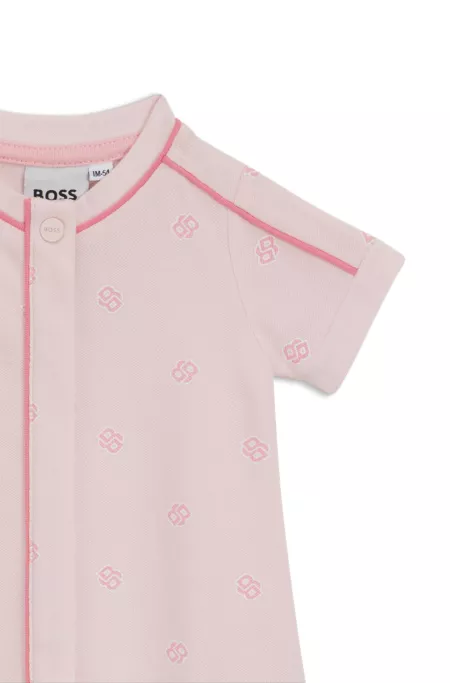 Combishort en coton stretch à monogrammes Double B pour enfant