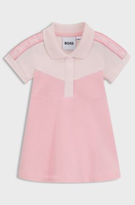 Baby dress in stretch-cotton piqu&eacute;, light pink
