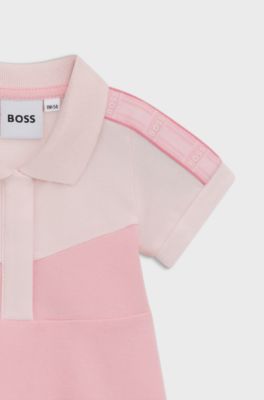 Baby dress in stretch-cotton piqu&eacute;, light pink
