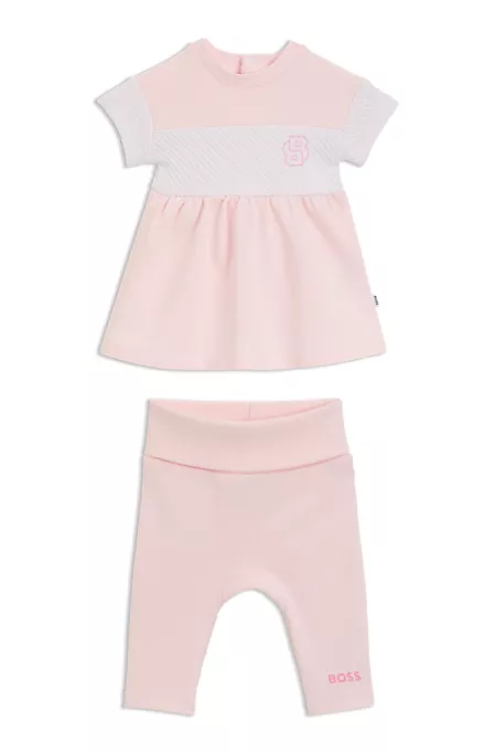 Coffret cadeau robe et legging pour bébé