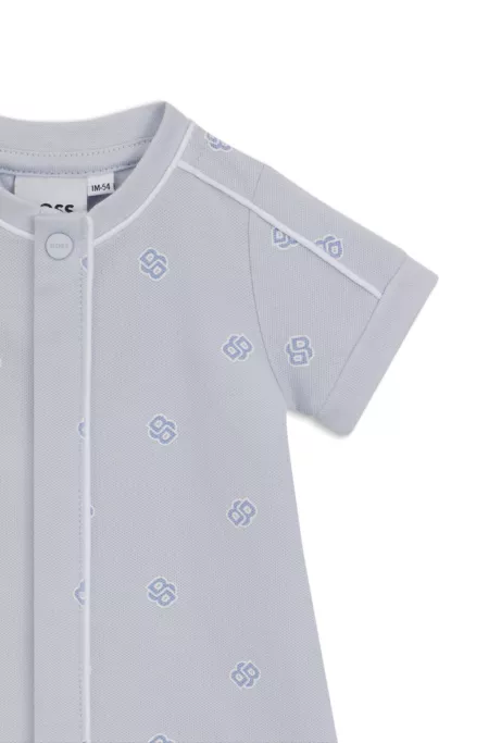 Combishort en coton stretch à monogrammes Double B pour bébé