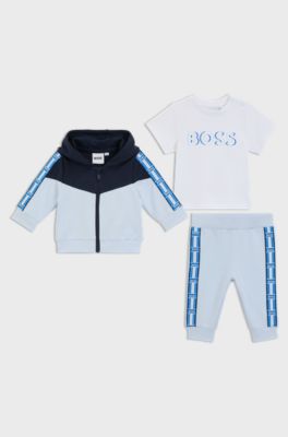 Gift-boxed three-piece tracksuit for babies, Light Blue