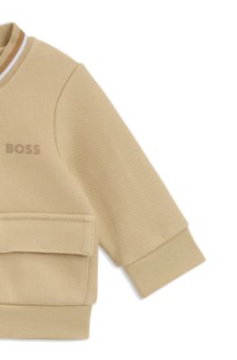Gift-boxed three-piece tracksuit for babies, Beige